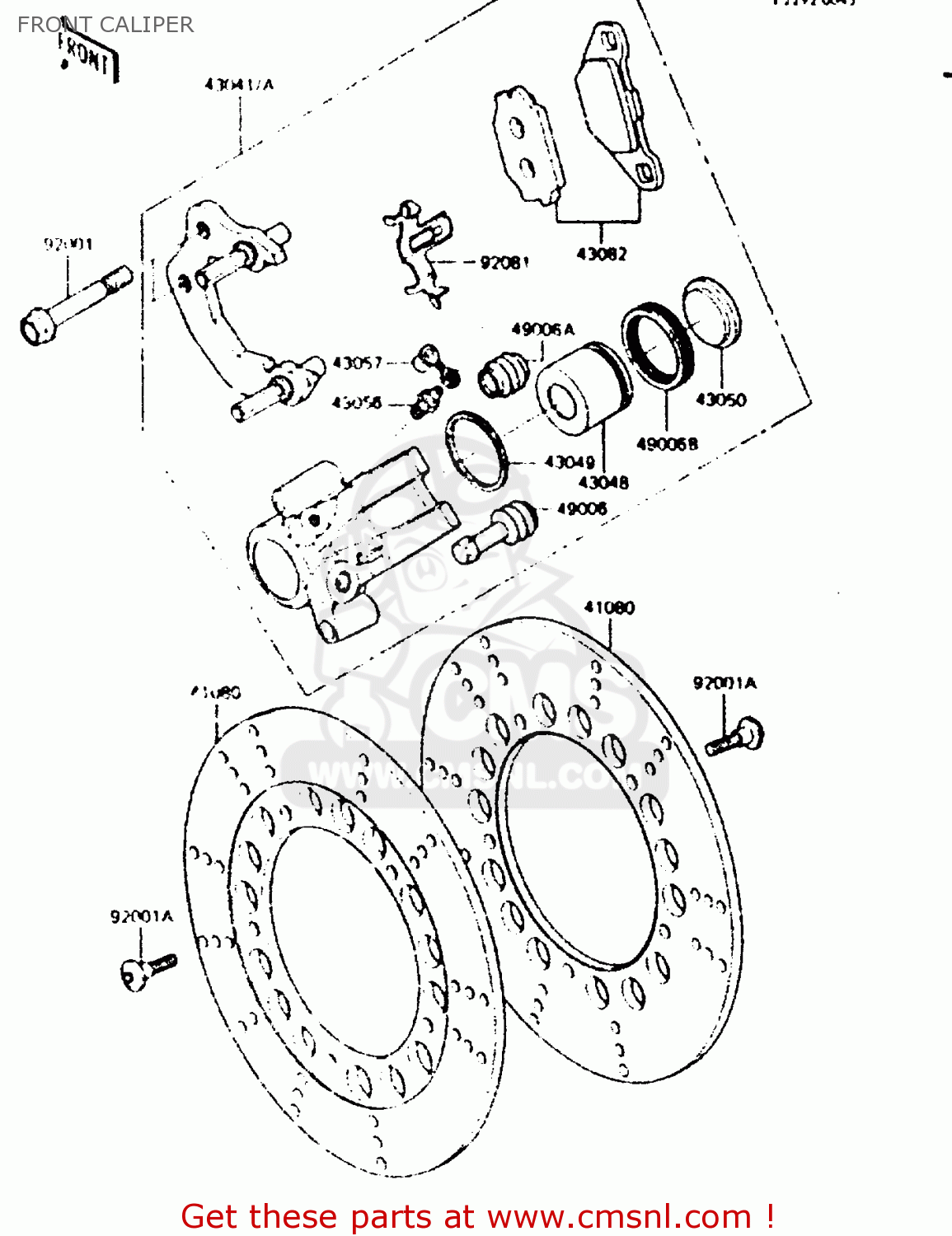 FRONT CALIPER ZR550A2 1984 EUROPE UK WG