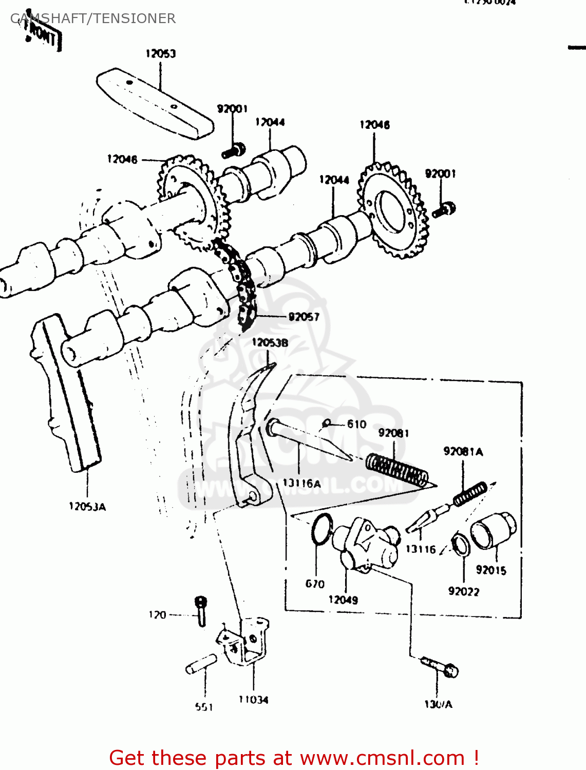 CAMSHAFT/TENSIONER ZR550A2 1984 EUROPE UK WG