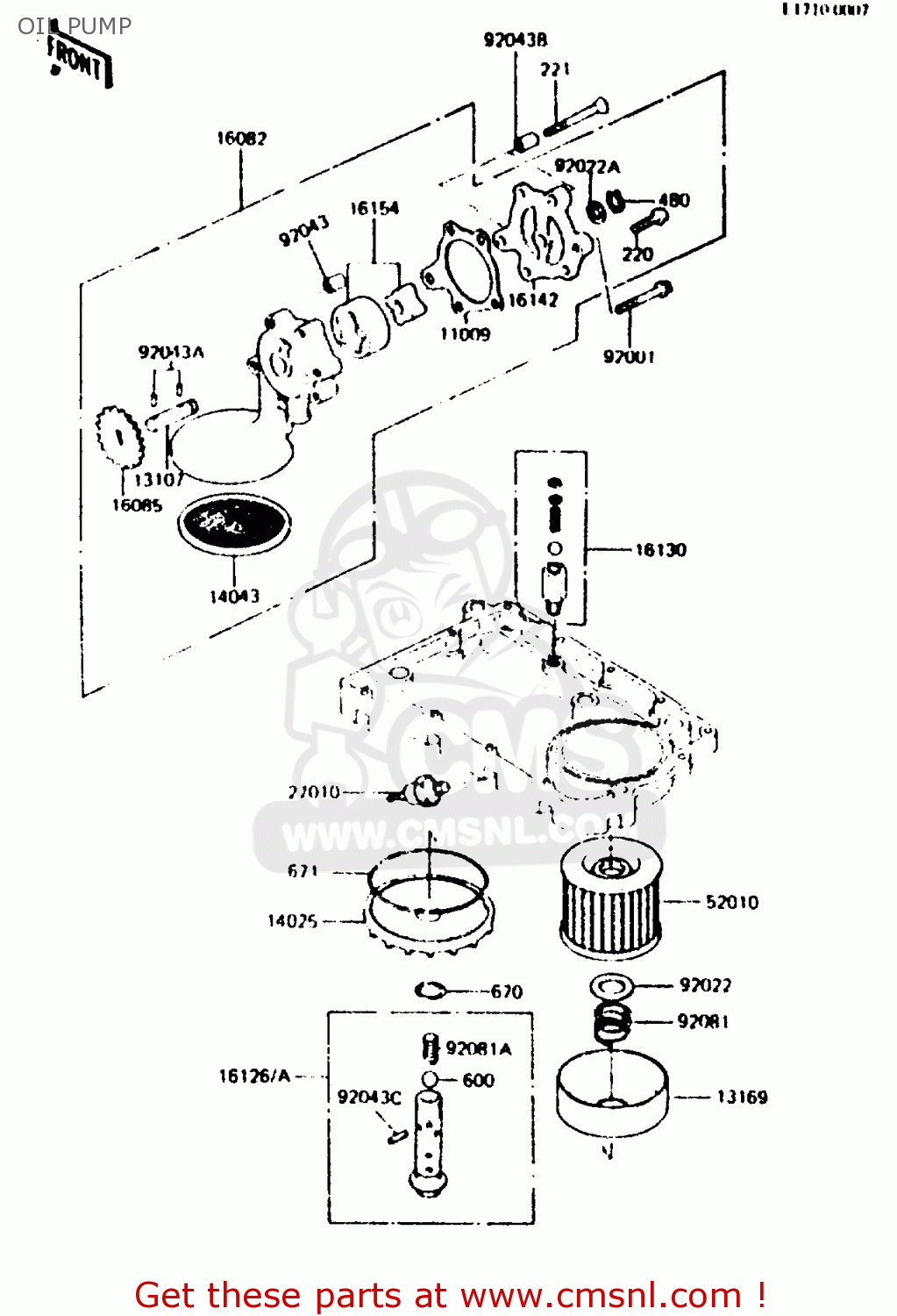 OIL PUMP ZR550A2 1984 EUROPE UK WG