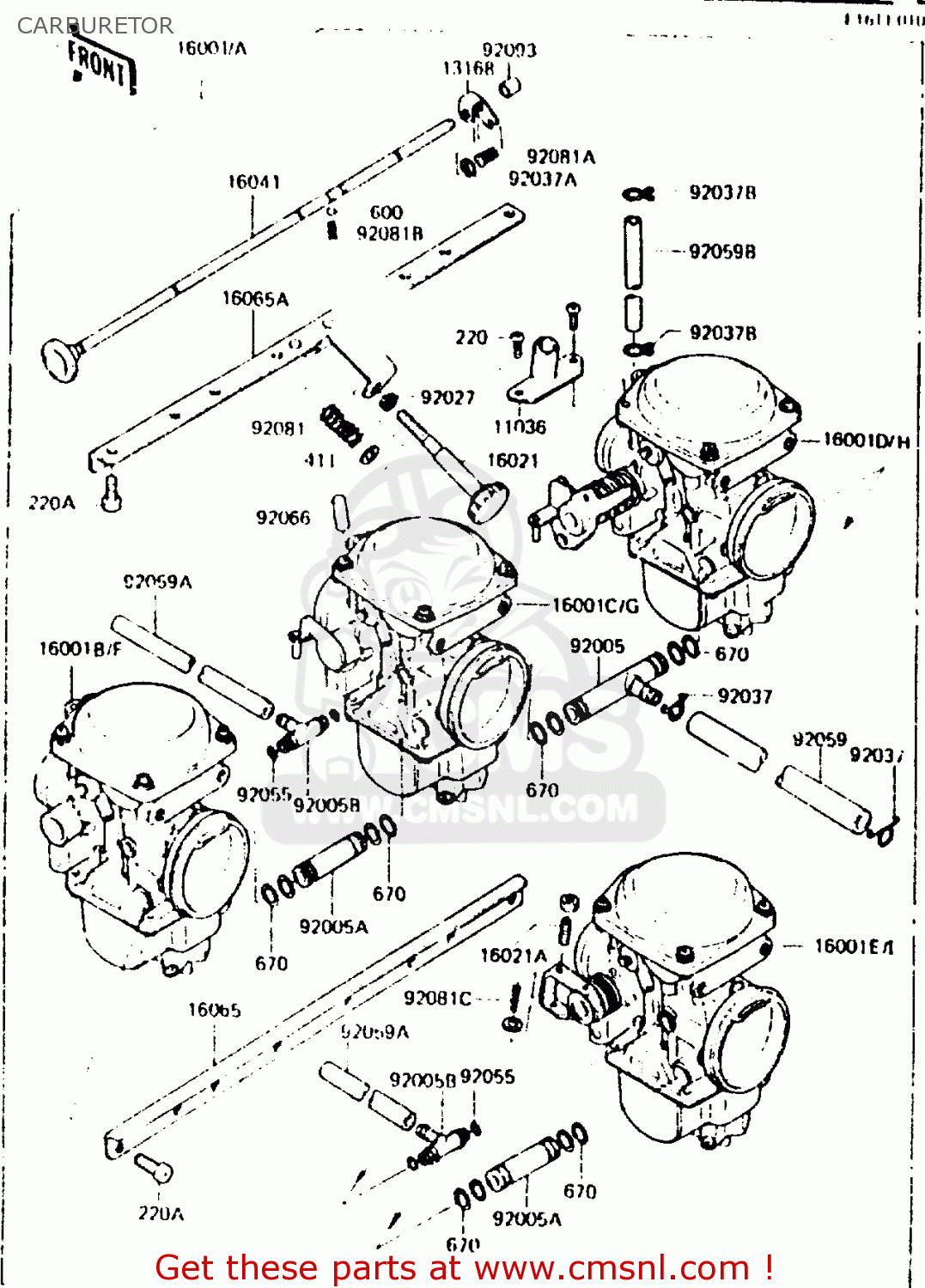 CARBURETOR ZR550A2 1984 EUROPE UK WG