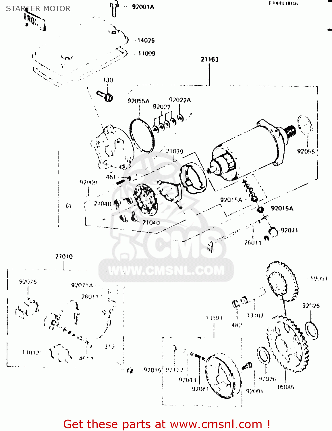 STARTER MOTOR ZR550A2 1984 EUROPE UK WG