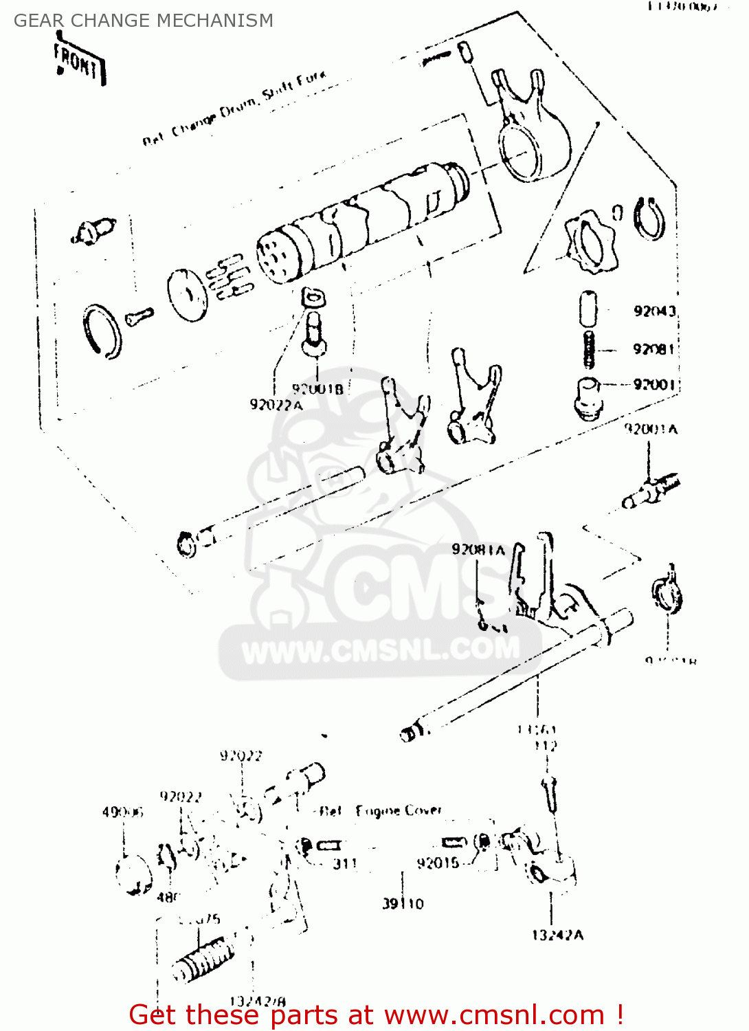 GEAR CHANGE MECHANISM ZR550A2 1984 EUROPE UK WG