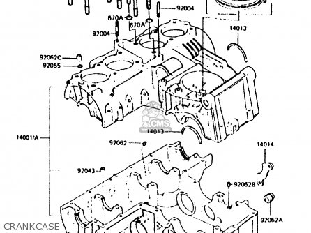 CRANKCASE - ZR550A2 1984 EUROPE UK WG