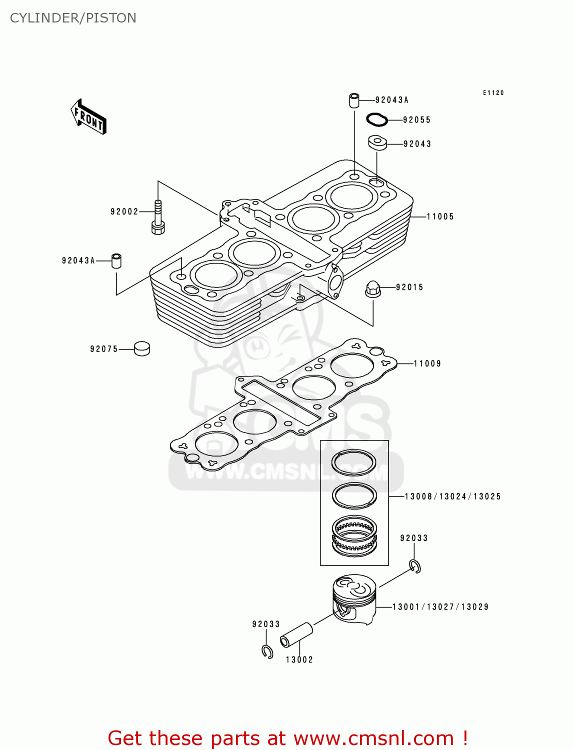 CYLINDER/PISTON ZR550B1 1990 USA CALIFORNIA