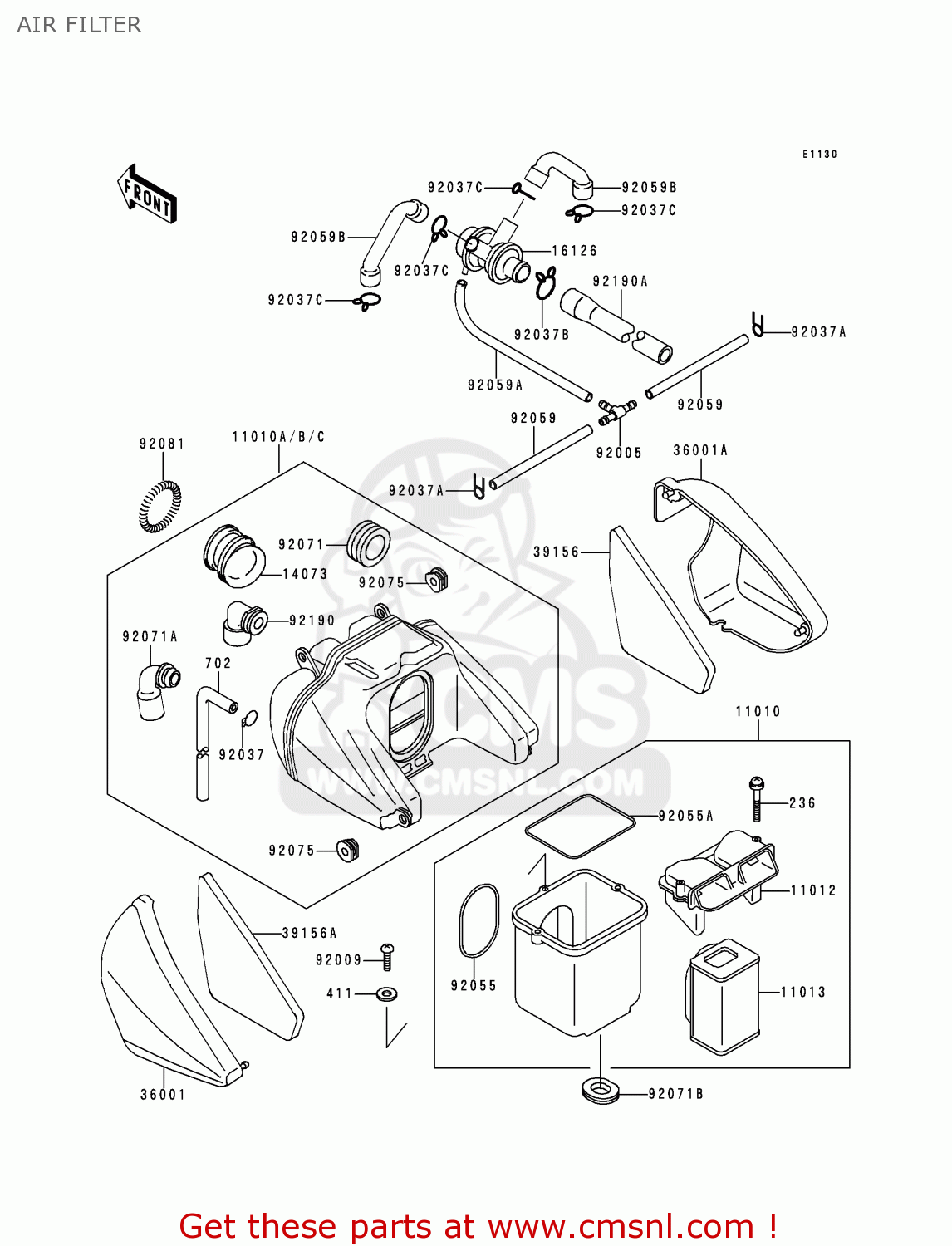 AIR FILTER ZR550B1 1990 USA CALIFORNIA