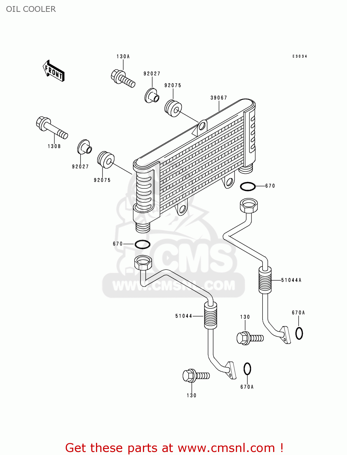 OIL COOLER ZR550B1 1990 USA CALIFORNIA