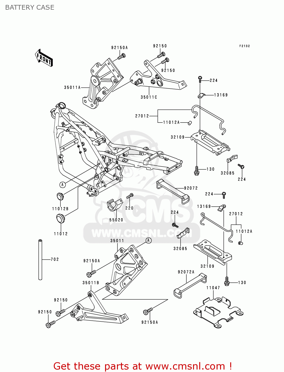 BATTERY CASE ZR550B1 1990 USA CALIFORNIA