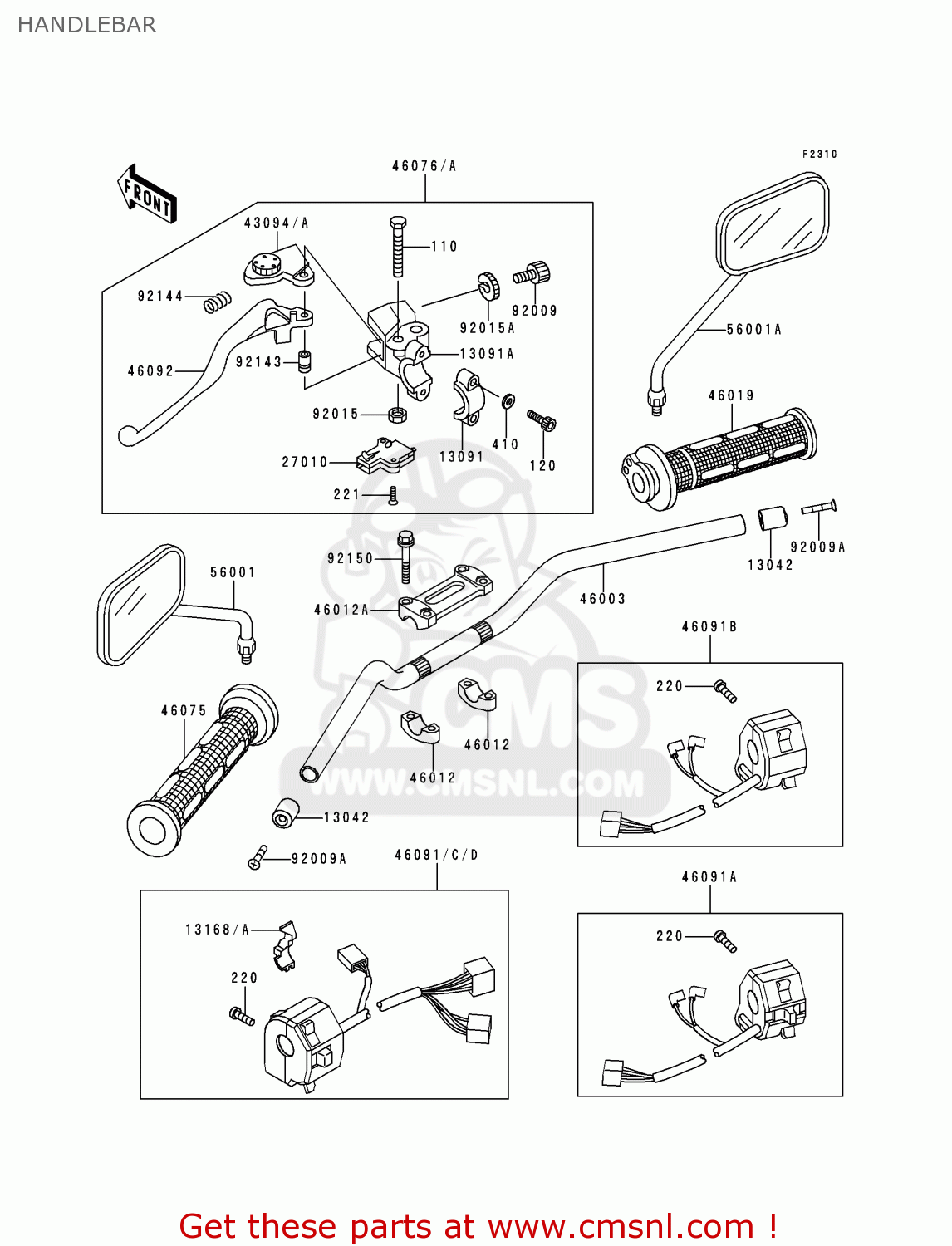 HANDLEBAR ZR550B1 1990 USA CALIFORNIA