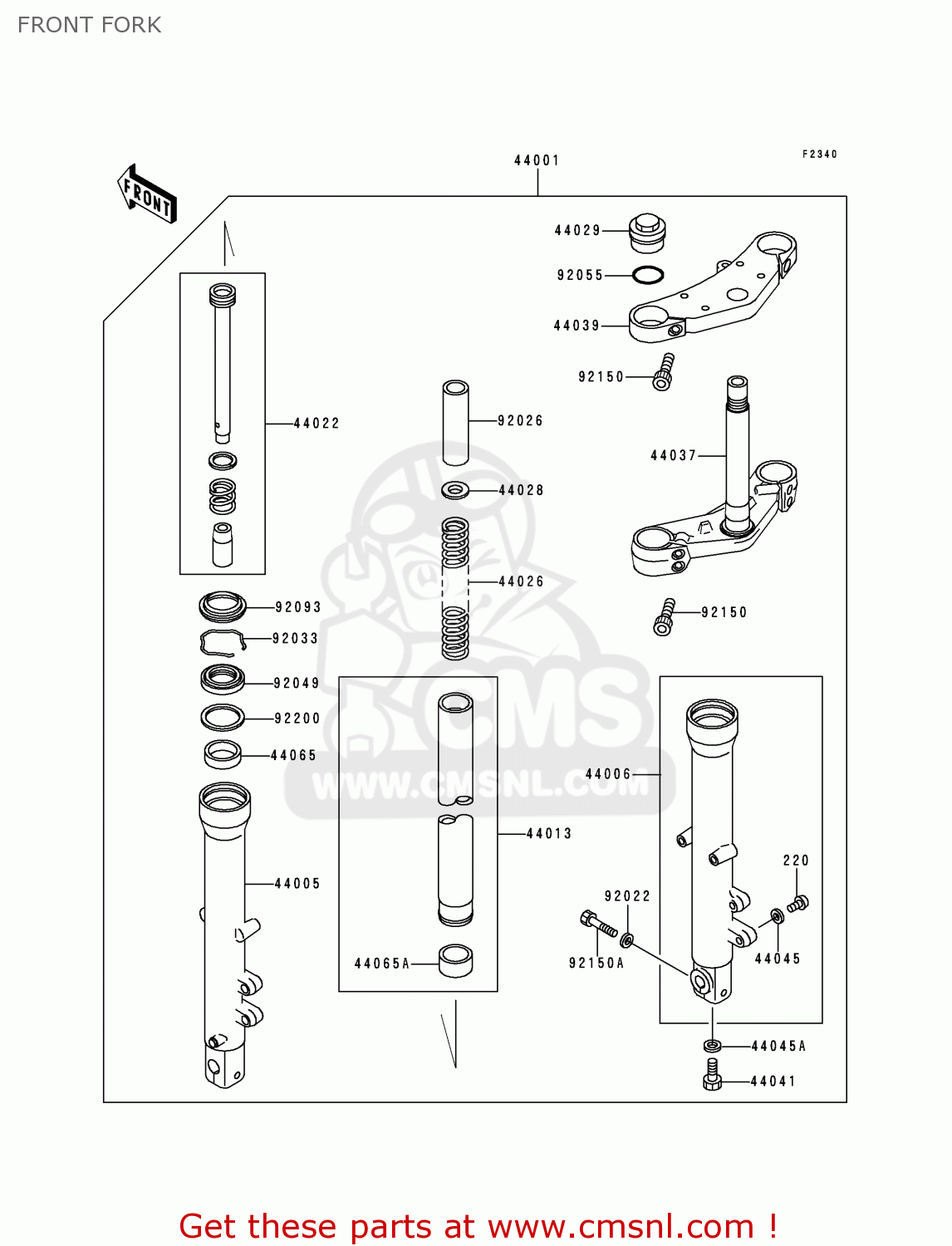 FRONT FORK ZR550B1 1990 USA CALIFORNIA