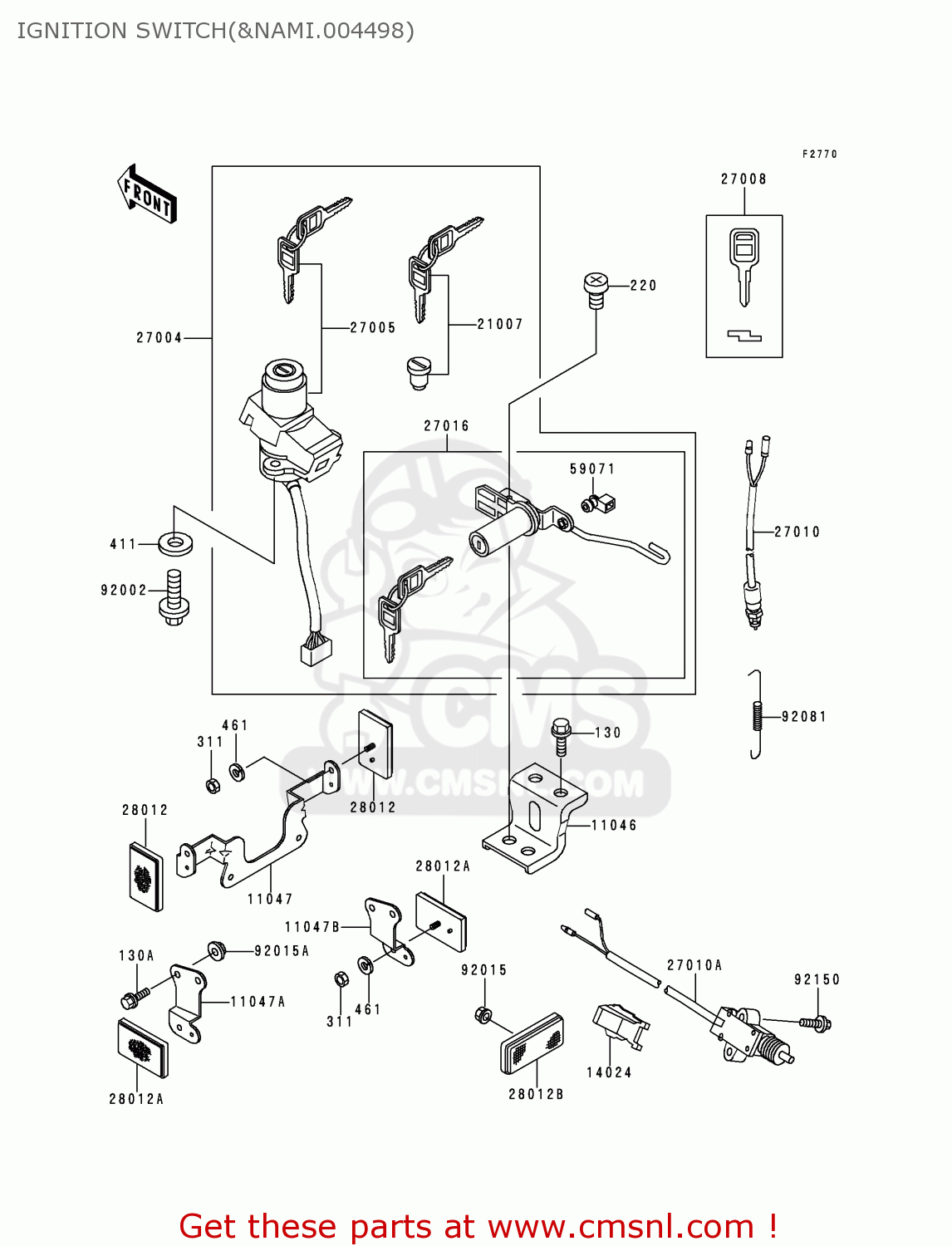 IGNITION SWITCH(&NAMI.004498) ZR550B1 1990 USA CALIFORNIA