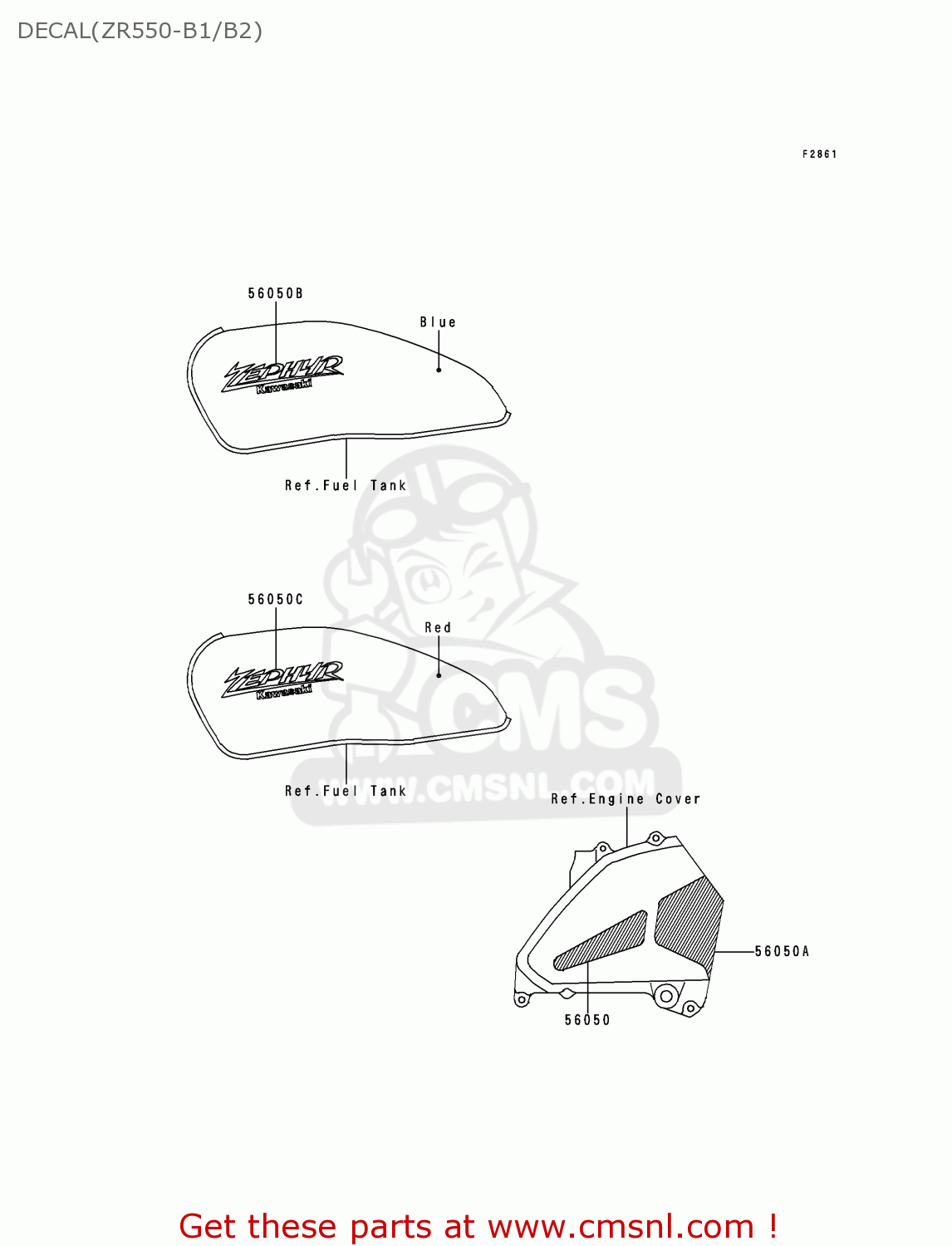 DECAL(ZR550-B1/B2) ZR550B1 1990 USA CALIFORNIA