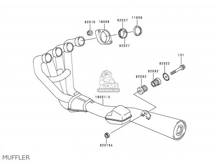 MUFFLER - ZR550B1 1990 USA CALIFORNIA