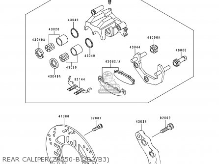 REAR CALIPER(ZR550-B1/B2/B3) - ZR550B1 1990 USA CALIFORNIA