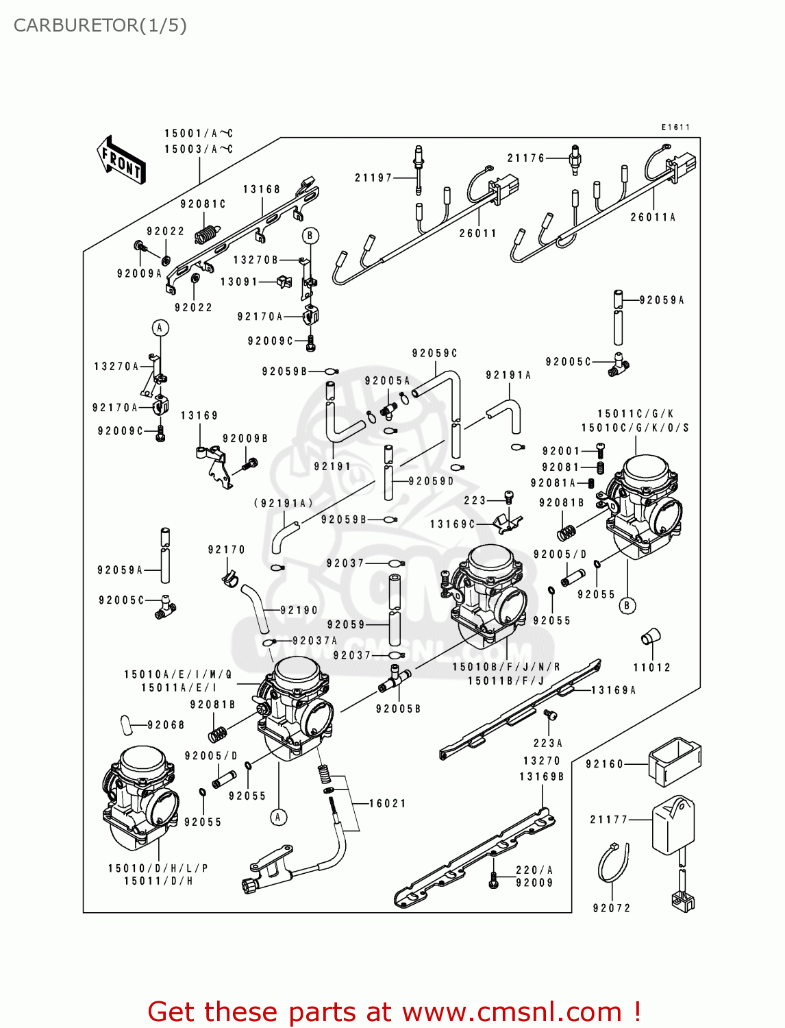 CARBURETOR(1/5) ZR550B2 ZEPHYR 1991 EUROPE UK FG GR IT NR