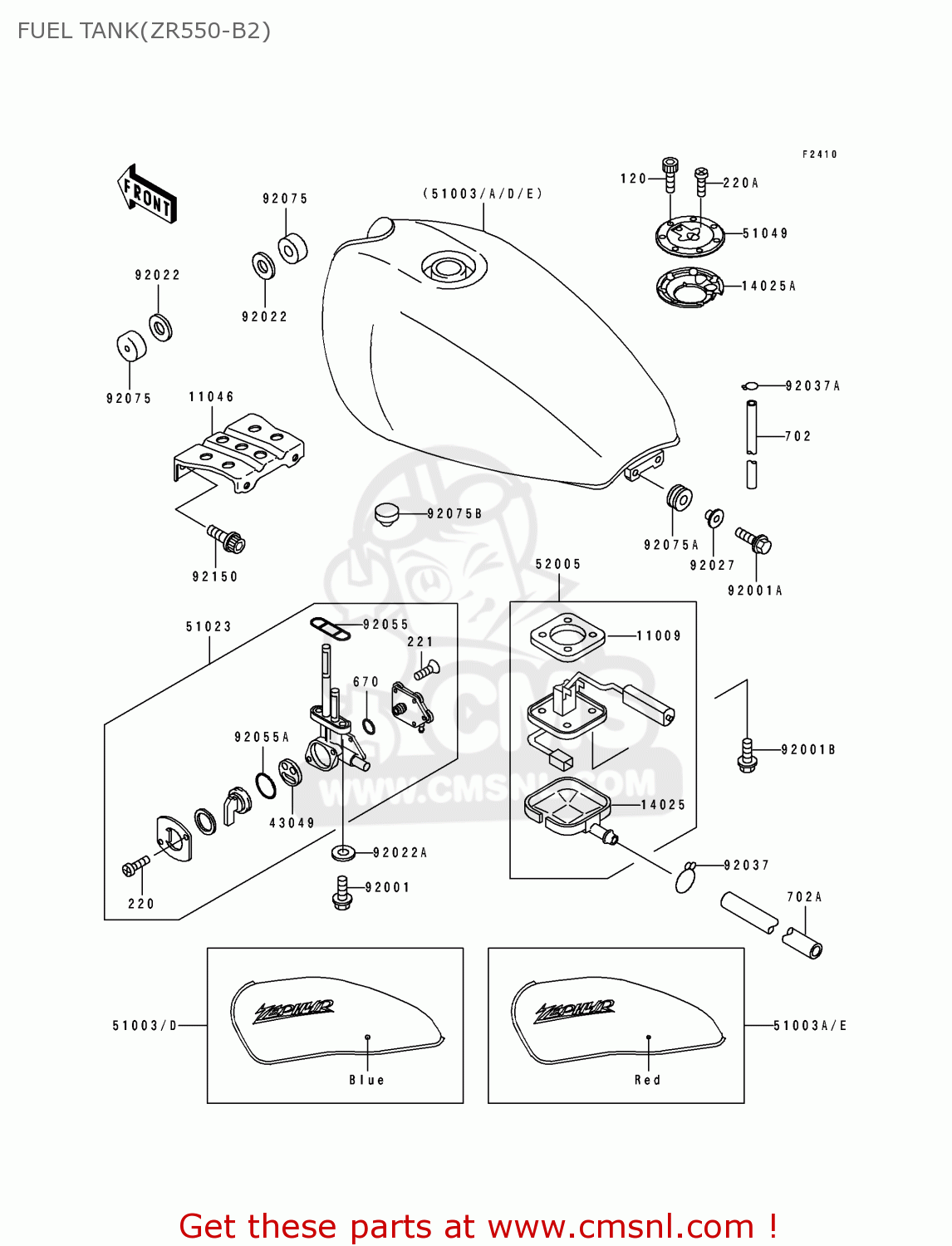 FUEL TANK(ZR550-B2) ZR550B2 ZEPHYR 1991 EUROPE UK FG GR IT NR