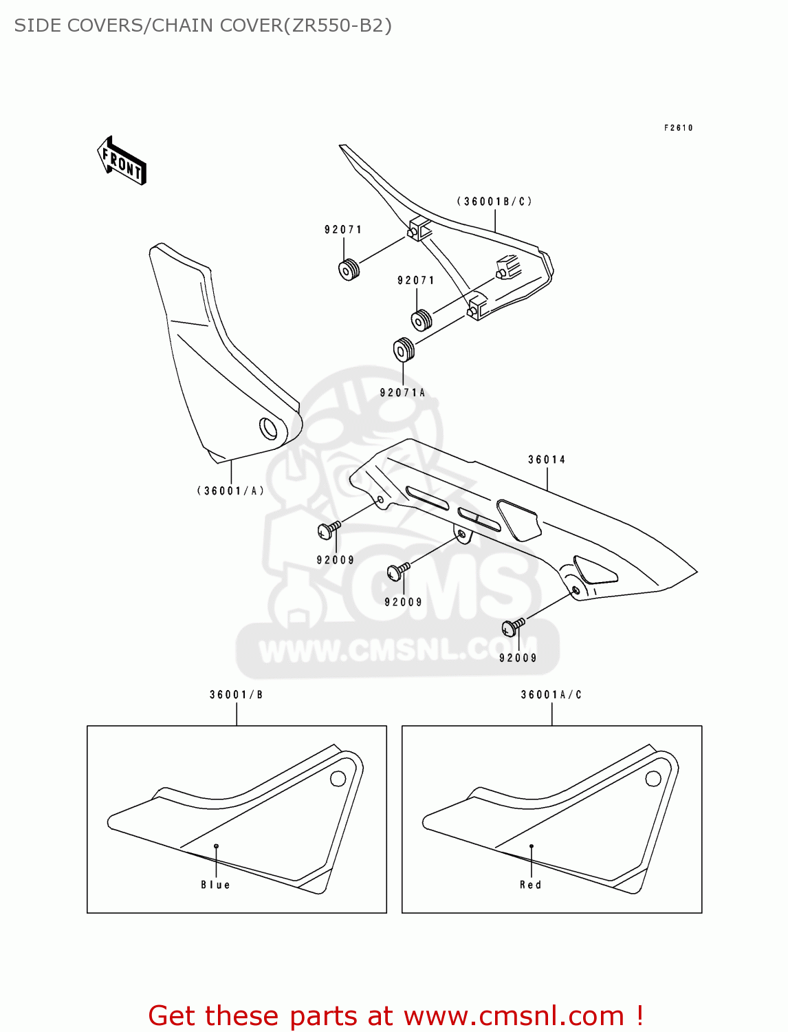 SIDE COVERS/CHAIN COVER(ZR550-B2) ZR550B2 ZEPHYR 1991 EUROPE UK FG GR IT NR