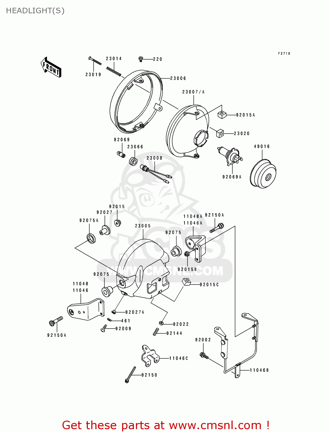 HEADLIGHT(S) ZR550B2 ZEPHYR 1991 EUROPE UK FG GR IT NR