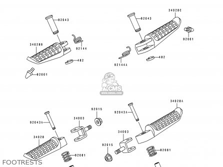 FOOTRESTS - ZR550B2 ZEPHYR 1991 EUROPE UK FG GR IT NR