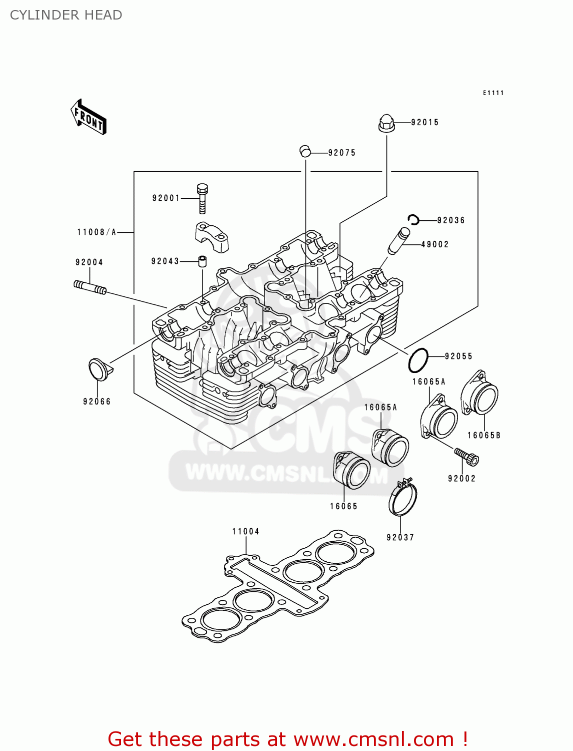 CYLINDER HEAD ZR550B2 ZEPHYR 1991 USA CALIFORNIA CANADA