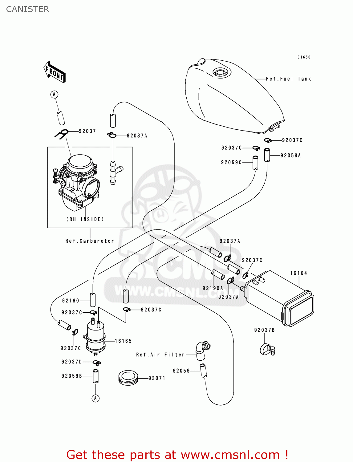 CANISTER ZR550B2 ZEPHYR 1991 USA CALIFORNIA CANADA