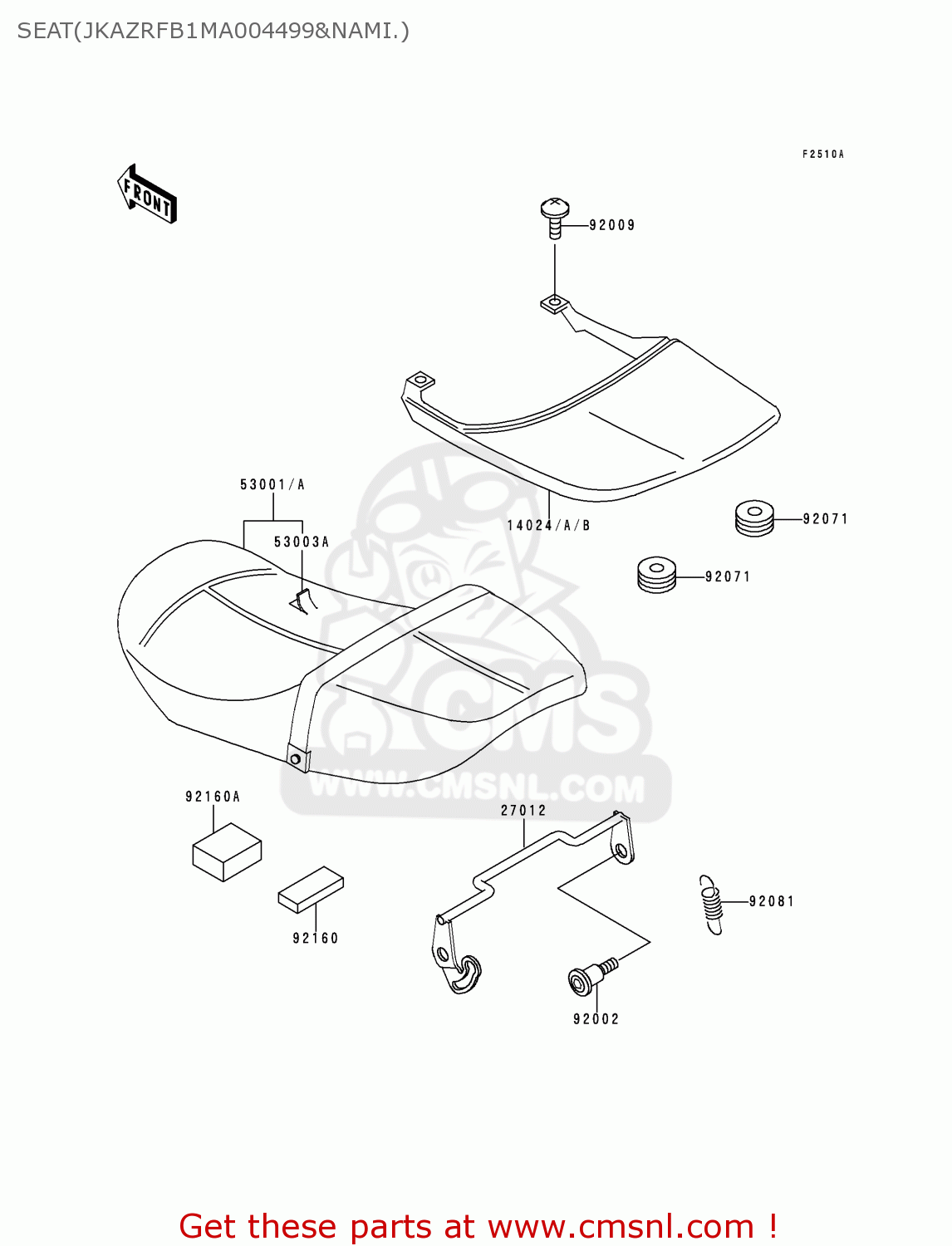 SEAT(JKAZRFB1MA004499&NAMI.) ZR550B2 ZEPHYR 1991 USA CALIFORNIA CANADA