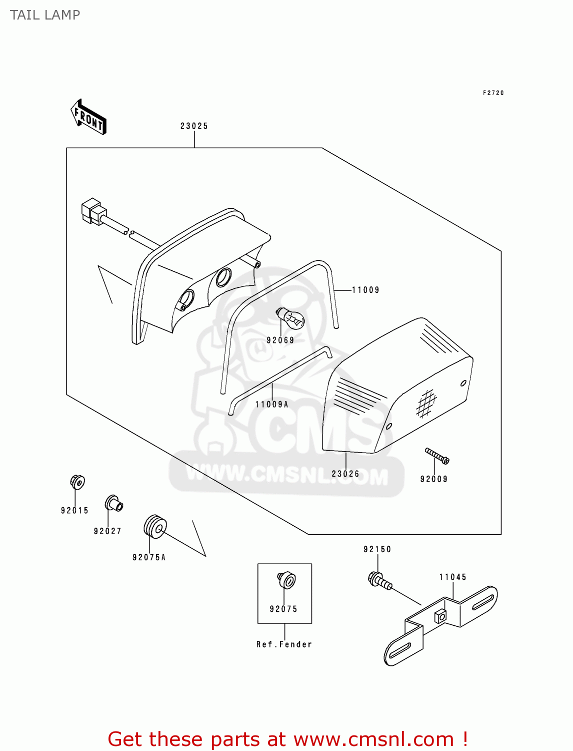 TAIL LAMP ZR550B2 ZEPHYR 1991 USA CALIFORNIA CANADA