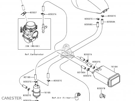 CANISTER - ZR550B2 ZEPHYR 1991 USA CALIFORNIA CANADA