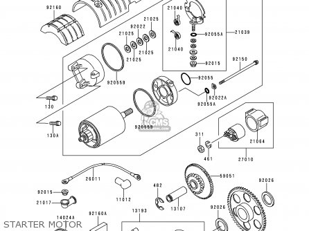 STARTER MOTOR - ZR550B2 ZEPHYR 1991 USA CALIFORNIA CANADA