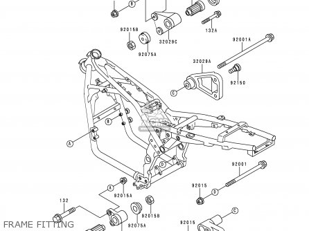 FRAME FITTING - ZR550B2 ZEPHYR 1991 USA CALIFORNIA CANADA