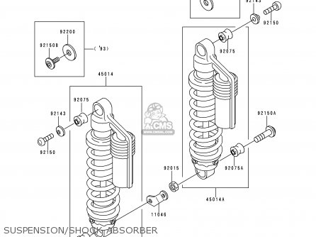 SUSPENSION/SHOCK ABSORBER - ZR550B2 ZEPHYR 1991 USA CALIFORNIA CANADA