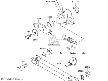 BRAKE PEDAL - ZR550B2 ZEPHYR 1991 USA CALIFORNIA CANADA