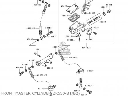 FRONT MASTER CYLINDER(ZR550-B1/B2) - ZR550B2 ZEPHYR 1991 USA CALIFORNIA CANADA
