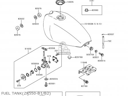 FUEL TANK(ZR550-B1/B2) - ZR550B2 ZEPHYR 1991 USA CALIFORNIA CANADA