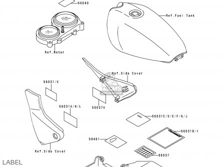 LABEL - ZR550B2 ZEPHYR 1991 USA CALIFORNIA CANADA