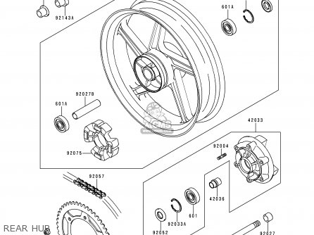 REAR HUB - ZR550B3 ZEPHYR 1992 CANADA