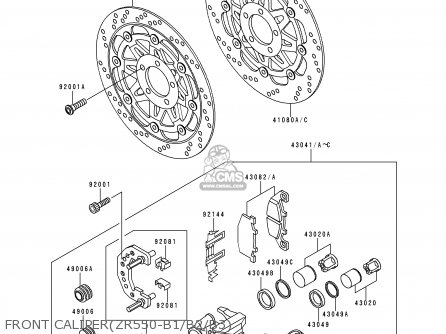 FRONT CALIPER(ZR550-B1/B2/B3) - ZR550B3 ZEPHYR 1992 CANADA