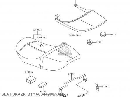 SEAT(JKAZRFB1MA004499&NAMI.) - ZR550B3 ZEPHYR 1992 CANADA
