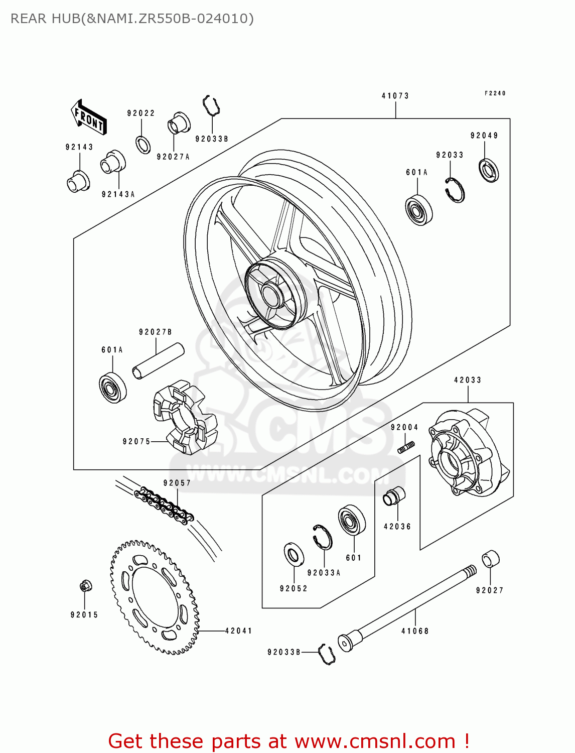 REAR HUB(&NAMI.ZR550B-024010) ZR550B3 ZEPHYR 1992 EUROPE UK FG FR GR SP