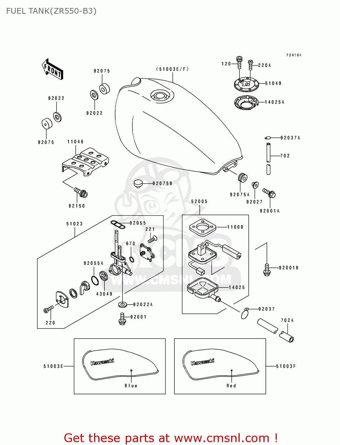 FUEL TANK(ZR550-B3) ZR550B3 ZEPHYR 1992 EUROPE UK FG FR GR SP