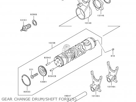 GEAR CHANGE DRUM/SHIFT FORK(S) - ZR550B3 ZEPHYR 1992 EUROPE UK FG FR GR SP