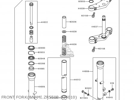 FRONT FORK(&NAMI.ZR550B-024010) - ZR550B3 ZEPHYR 1992 EUROPE UK FG FR GR SP