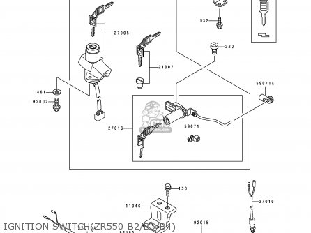 IGNITION SWITCH(ZR550-B2/B3/B4) - ZR550B3 ZEPHYR 1992 EUROPE UK FG FR GR SP