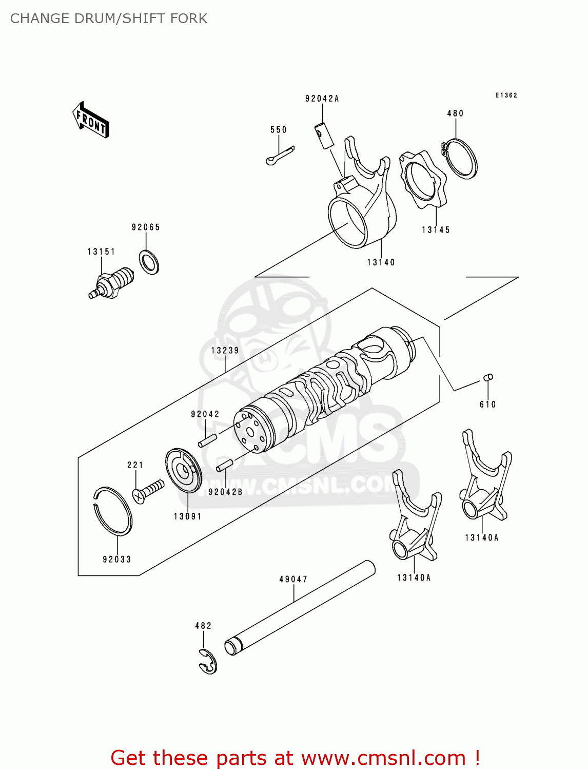 CHANGE DRUM/SHIFT FORK ZR550B4 ZEPHYR 1993 CANADA