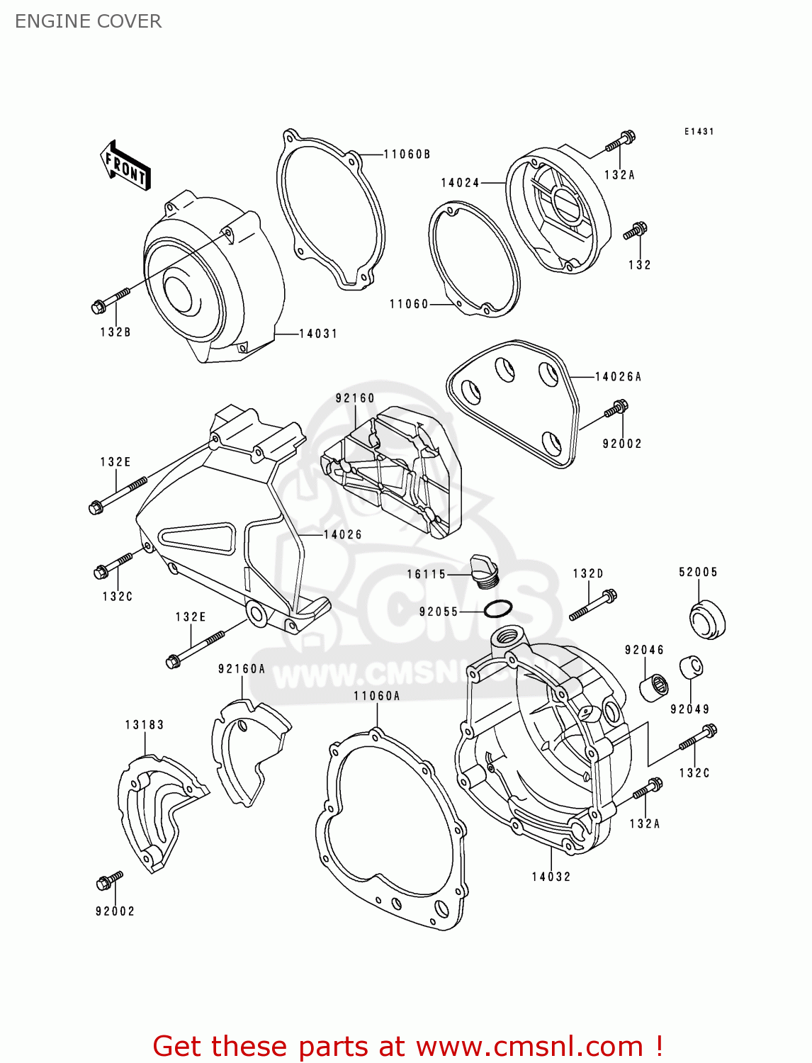 ENGINE COVER ZR550B4 ZEPHYR 1993 CANADA
