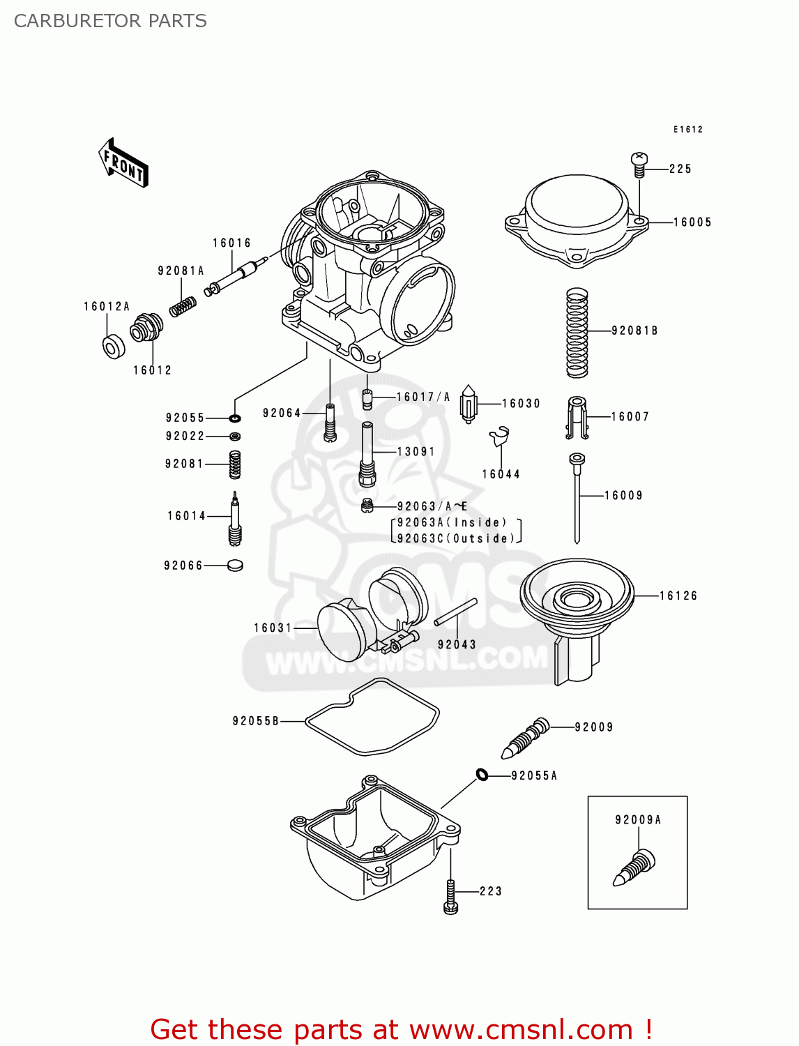 CARBURETOR PARTS ZR550B4 ZEPHYR 1993 CANADA