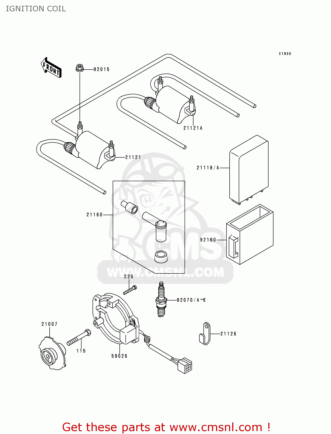 IGNITION COIL ZR550B4 ZEPHYR 1993 CANADA