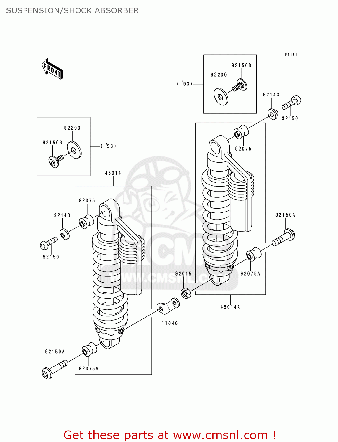 SUSPENSION/SHOCK ABSORBER ZR550B4 ZEPHYR 1993 CANADA