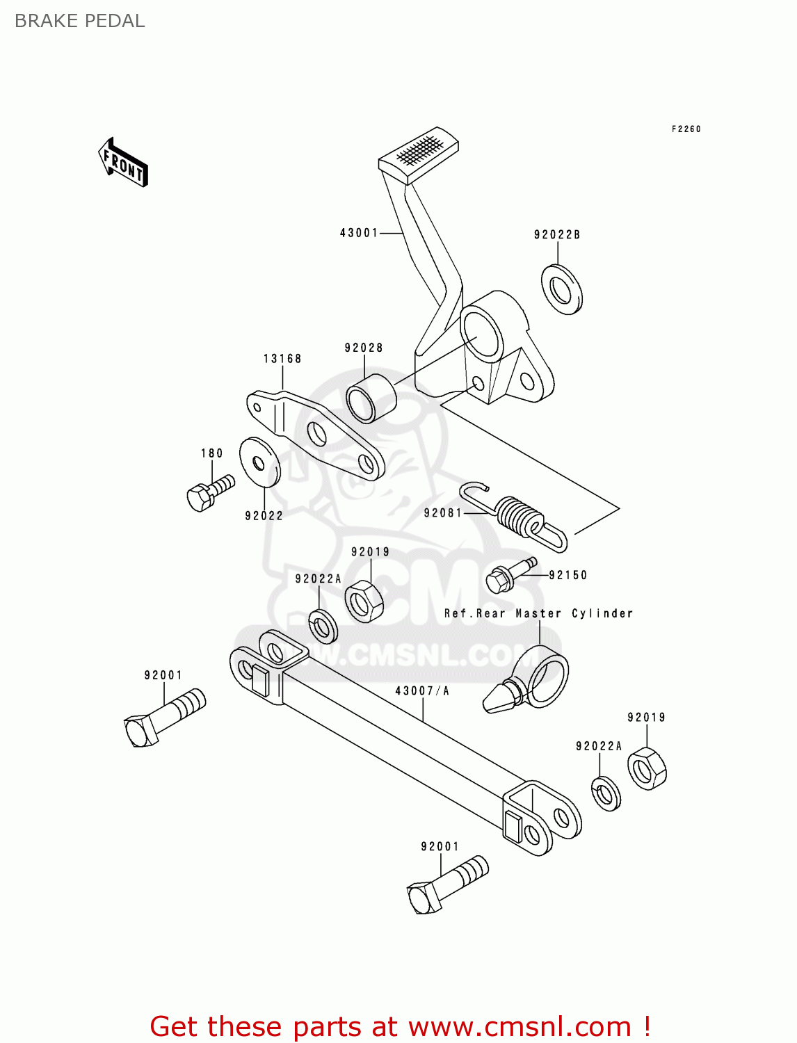 BRAKE PEDAL ZR550B4 ZEPHYR 1993 CANADA