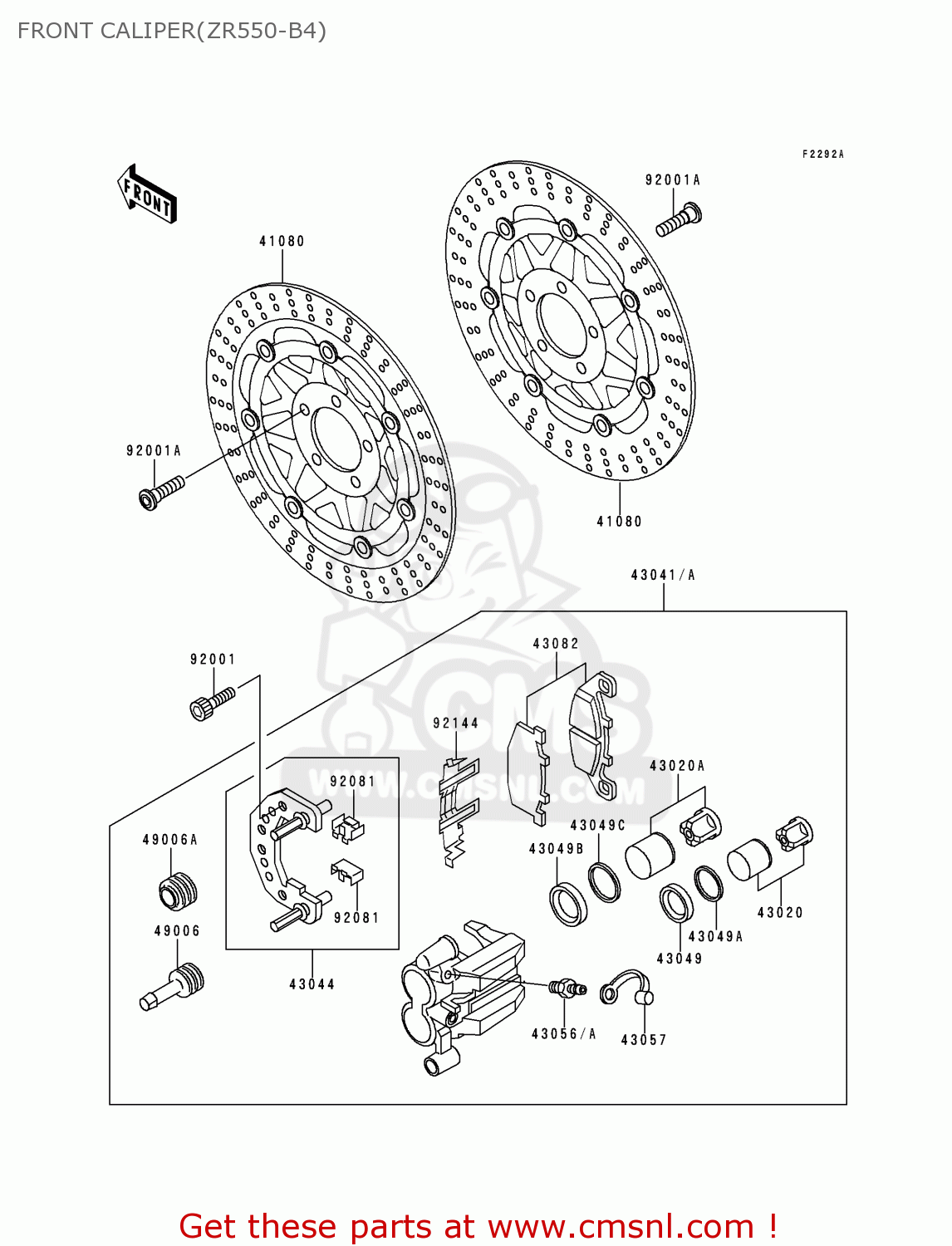 FRONT CALIPER(ZR550-B4) ZR550B4 ZEPHYR 1993 CANADA