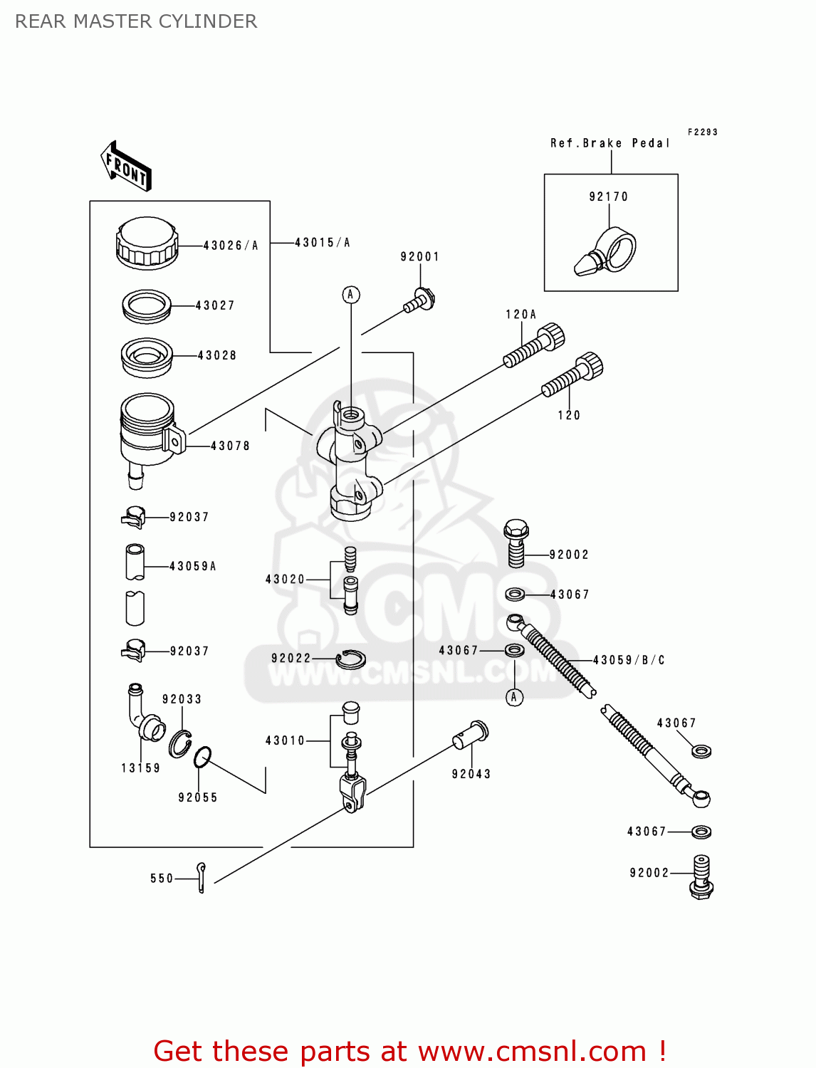 REAR MASTER CYLINDER ZR550B4 ZEPHYR 1993 CANADA